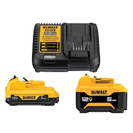 DEWALT 12-V 2-Pack 3 Amp-Hour; 5 Amp-Hour Lithium-ion Battery (Charger Included) (Reconditioned)