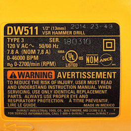 DeWalt 7.8 Amp Corded 1/2 in. Variable Speed Reversible Hammer Drill (Reconditioned)