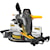 Sixty volt max cordless double bevel sliding miter saw on a slight angle while locked