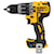 Profile of Cordless Compact Hammer drill with Tool Connect.