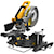 Sixty volt max cordless double bevel sliding miter saw on a slight angle from the back