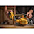 Battery compatibility feature of brushless cordless circular saw in action.