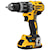 Profile of Cordless Compact Hammer Drill with Tool Connect with battery.