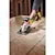ATOMIC brushless cordless circular saw cutting wooden board.