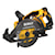 Profile of FLEXVOLT cordless worm drive style saw.