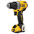 Profile of Brushless cordless drill driver with battery.