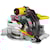 Profile of double bevel sliding compound miter saw.